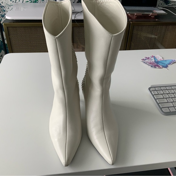 Anine Bing Shoes - Anine Bing White Heeled Boots